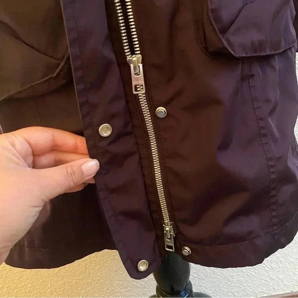 Athleta Downpour Coat Waterproof Mid Length Hooded Purple Full Zip: XXS - Picture 8 of 14